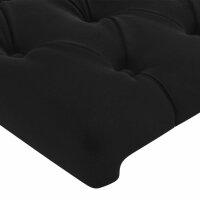 vidaXL Kopfteil mit Ohren Schwarz 203x23x118/128 cm Samt