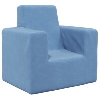 vidaXL Kindersofa Blau Weich Plüsch