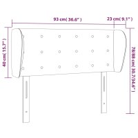 vidaXL Kopfteil mit Ohren Hellgrau 93x23x78/88 cm Stoff