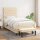 WOWONA Boxspringbett mit Matratze Creme 90x200 cm Stoff