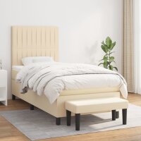 vidaXL Boxspringbett mit Matratze Creme 80x200 cm Stoff