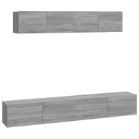 vidaXL 4-tlg. TV-Schrank-Set Grau Sonoma Holzwerkstoff