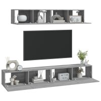 vidaXL 4-tlg. TV-Schrank-Set Grau Sonoma Holzwerkstoff