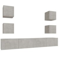 vidaXL 6-tlg. TV-Schrank-Set Betongrau Holzwerkstoff