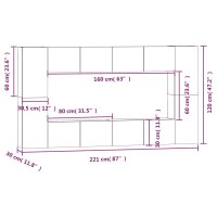 vidaXL 8-tlg. TV-Schrank-Set Grau Sonoma Holzwerkstoff