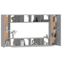 vidaXL 8-tlg. TV-Schrank-Set Grau Sonoma Holzwerkstoff