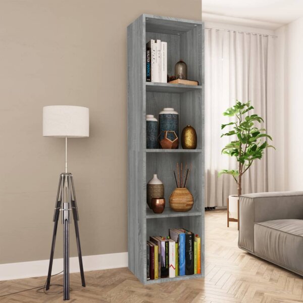 vidaXL B&uuml;cherschrank/TV-Schrank Grau Sonoma 36x30x143 cm Holzwerkstoff