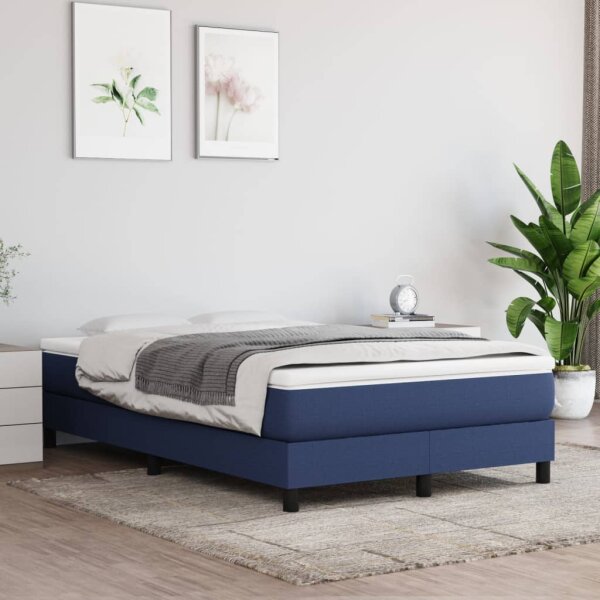 vidaXL Boxspringbett Blau 120x200 cm Stoff