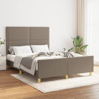 vidaXL Bettgestell mit Kopfteil Taupe 140x190 cm Stoff