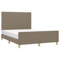 vidaXL Bettgestell mit Kopfteil Taupe 140x190 cm Stoff