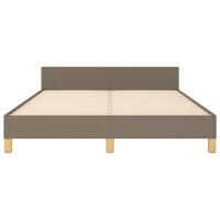 vidaXL Bettgestell mit Kopfteil Taupe 140x190 cm Stoff