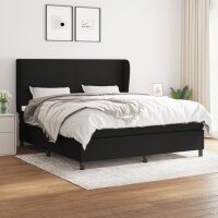 vidaXL Boxspringbett mit Matratze Schwarz 180x200 cm Stoff