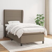 vidaXL Boxspringbett mit Matratze Taupe 80x200 cm Stoff