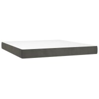 vidaXL Boxspringbett mit Matratze Dunkelgrau 180x200 cm Samt