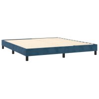 vidaXL Boxspringbett mit Matratze Dunkelblau 180x200 cm Samt