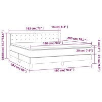 vidaXL Boxspringbett mit Matratze Dunkelblau 180x200 cm Samt