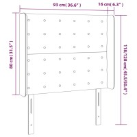 vidaXL Kopfteil mit Ohren Dunkelblau 93x16x118/128 cm Samt