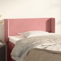 vidaXL Kopfteil mit Ohren Rosa 93x16x78/88 cm Samt