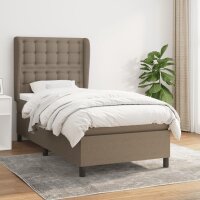 vidaXL Boxspringbett mit Matratze Taupe 80x200 cm Stoff