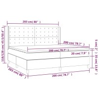 vidaXL Boxspringbett mit Matratze Dunkelgrau 200x200 cm Samt