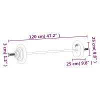 vidaXL Langhantel mit Hantelscheiben 30 kg Gusseisen