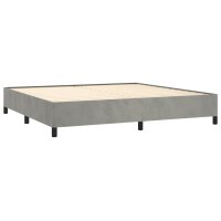 vidaXL Boxspringbett mit Matratze Hellgrau 200x200 cm Samt