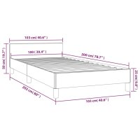 vidaXL Bettgestell mit Kopfteil Hellgrau 100x200 cm Samt