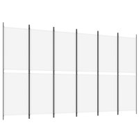 vidaXL 6-tlg. Paravent Weiß 300x180 cm Stoff