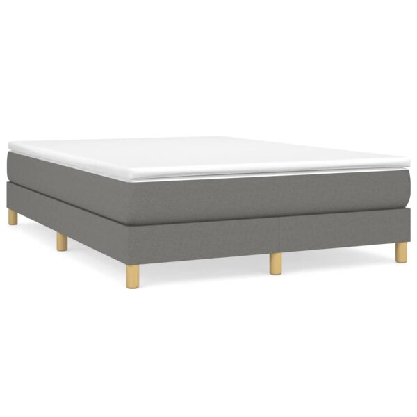 vidaXL Boxspringbett Dunkelgrau 140x200 cm Stoff