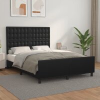 vidaXL Bettgestell mit Kopfteil Schwarz 140x190 cm Kunstleder