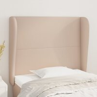 WOWONA Kopfteil mit Ohren Cappuccino-Braun 93x23x118/128 cm Kunstleder