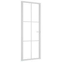 vidaXL Innentür 76x201,5 cm Weiß ESG-Glas und...