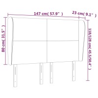 vidaXL Kopfteil mit Ohren Creme 147x23x118/128 cm Stoff