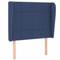 WOWONA Kopfteil mit Ohren Blau 103x23x118/128 cm Stoff