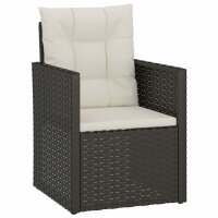 vidaXL 3-tlg. Garten-Lounge-Set mit Kissen Poly Rattan Schwarz