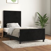 vidaXL Bettgestell mit Kopfteil Schwarz 100x200 cm Samt