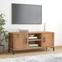 vidaXL TV-Schrank Braun 110x35x48 cm Massivholz Kiefer Recycelt