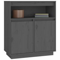 vidaXL Sideboard Grau 70x34x80 cm Massivholz Kiefer