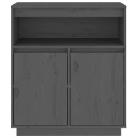 vidaXL Sideboard Grau 70x34x80 cm Massivholz Kiefer