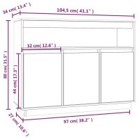 vidaXL Sideboard Honigbraun 104,5x34x80 cm Massivholz Kiefer