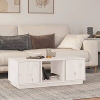 vidaXL Couchtisch Weiß 110x50x40 cm Massivholz Kiefer