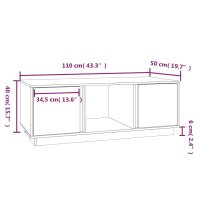 vidaXL Couchtisch Wei&szlig; 110x50x40 cm Massivholz Kiefer