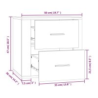 vidaXL Wand-Nachttisch Hochglanz-Wei&szlig; 50x36x47 cm