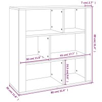 vidaXL Sideboard Grau Sonoma 80x30x80 cm Holzwerkstoff