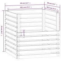 vidaXL Komposter Schwarz 80x80x78 cm Massivholz Kiefer