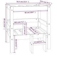 vidaXL Hundebett Honigbraun 55,5x53,5x60 cm Massivholz Kiefer