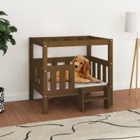 vidaXL Hundebett Honigbraun 75,5x63,5x70 cm Massivholz...