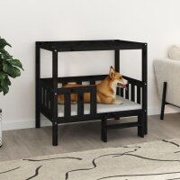 vidaXL Hundebett Schwarz 95,5x73,5x90 cm Massivholz Kiefer