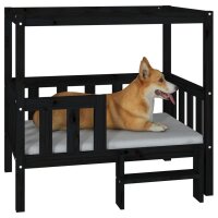 vidaXL Hundebett Schwarz 95,5x73,5x90 cm Massivholz Kiefer