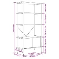 vidaXL Regal mit 5 B&ouml;den und Schrank 80x40x163 cm Stahl Holzwerkstoff